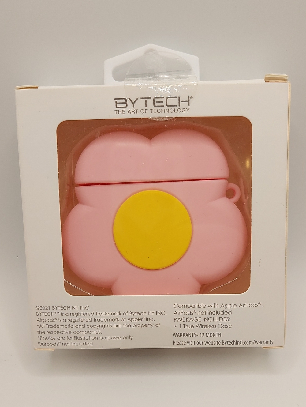 BYTECH Pink Flower AirPods True Wireless Case with Keychain NWT NIB